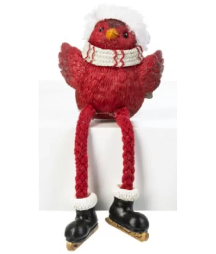 Boutique de Noël Divers*Cozy Cardinal With White Scarf, Table Decoration, 4" Tall