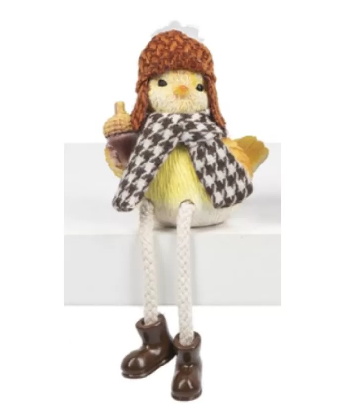 Boutique de Noël Divers*Dangling Legs, Cosy Bird, With Acorn, Shelf Ornament