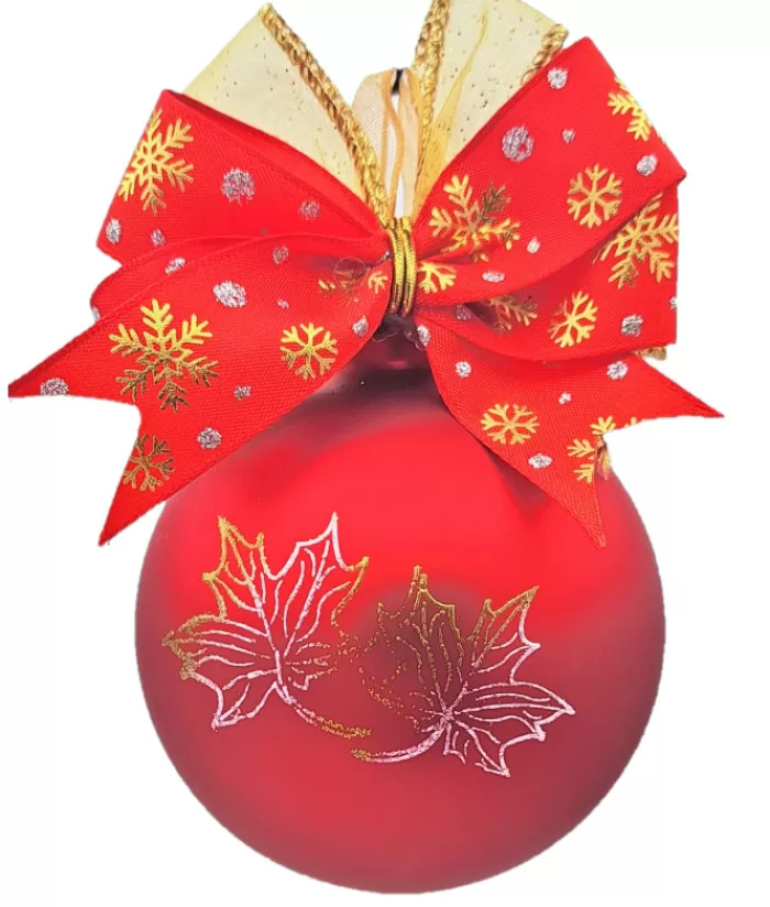 Boutique de Noël Divers*Glass Ornament, Momento Of Canada 2023, Hand Decorated. Red.