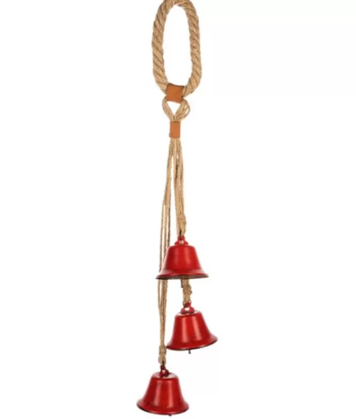 Boutique de Noël Cloches & Grelots*Home Decor, Red Bell Door Hanger, Measures 22" Long