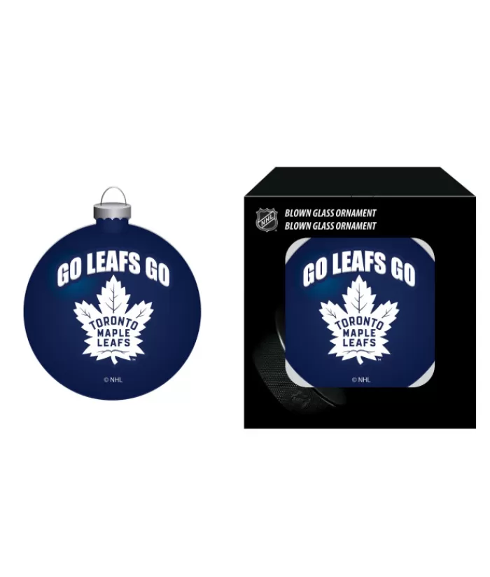 Boutique de Noël Sports*Ornament, Blown Glass Ball, Nhl Toronto Maple Leafs