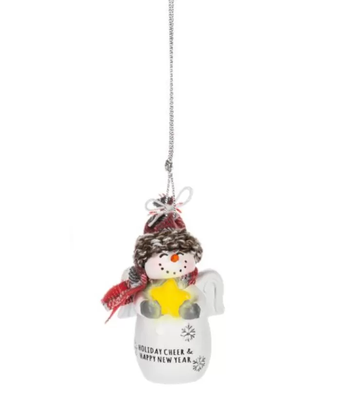 Boutique de Noël Bonhommes De Neige*Ornament, Festive Snowman With Message "Holiday Cheer, Happy New Year"