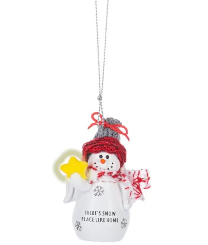 Boutique de Noël Bonhommes De Neige*Ornament, Festive Snowman With Message "There'S Snow Place Like Home"
