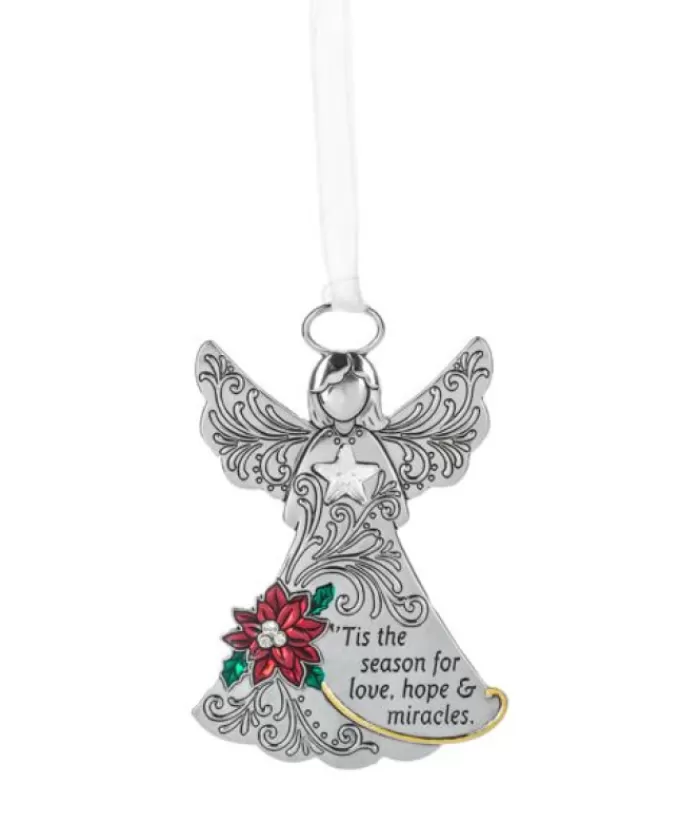 Boutique de Noël Famille & Amitiés*Ornament, In Pewter, With Message "Tis The Season For Love, Hope And Miracles"