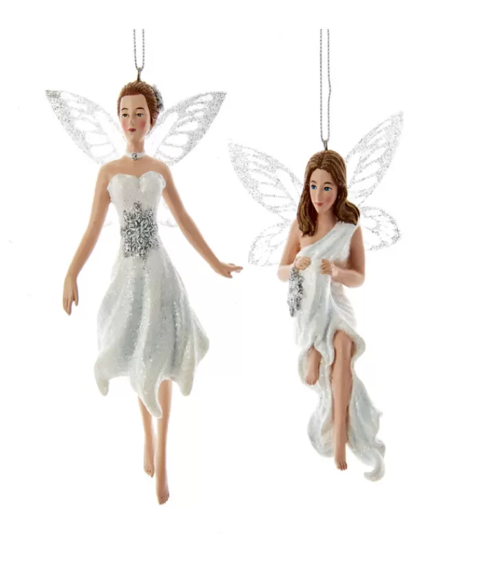Boutique de Noël Ballet & Casse-Noisettes*Ornament, Silver And White Fairy, Barefoot, With Glittering Wings