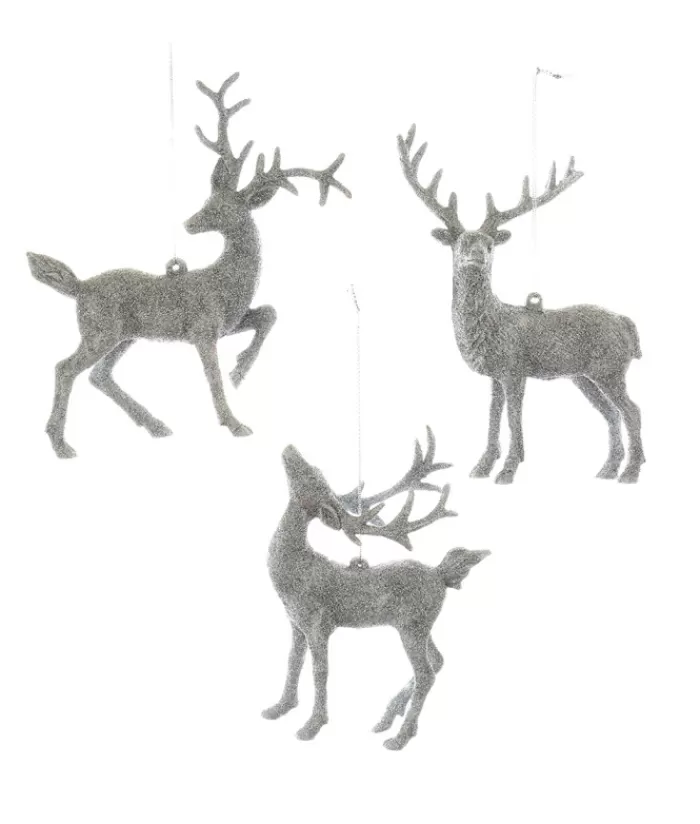 Boutique de Noël Animaux*Ornament, Silver Frost/Glittered Stag