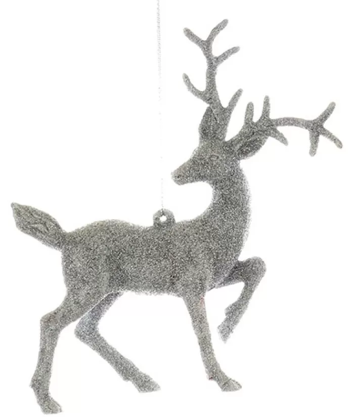 Boutique de Noël Animaux*Ornament, Silver Frost/Glittered Stag