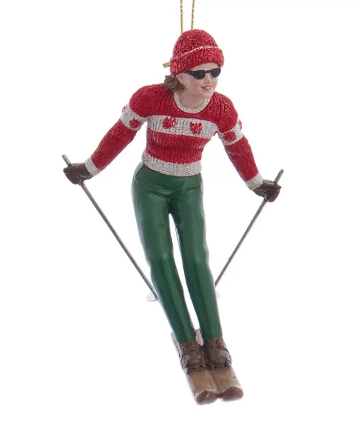 Boutique de Noël Sports*Ornament, Vintage Style Woman Skier