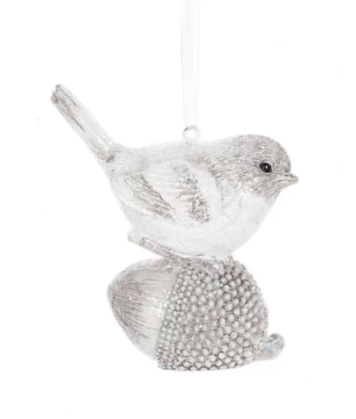 Boutique de Noël Animaux*Ornament, Winter Bird With Acorn, Contemporary Styling