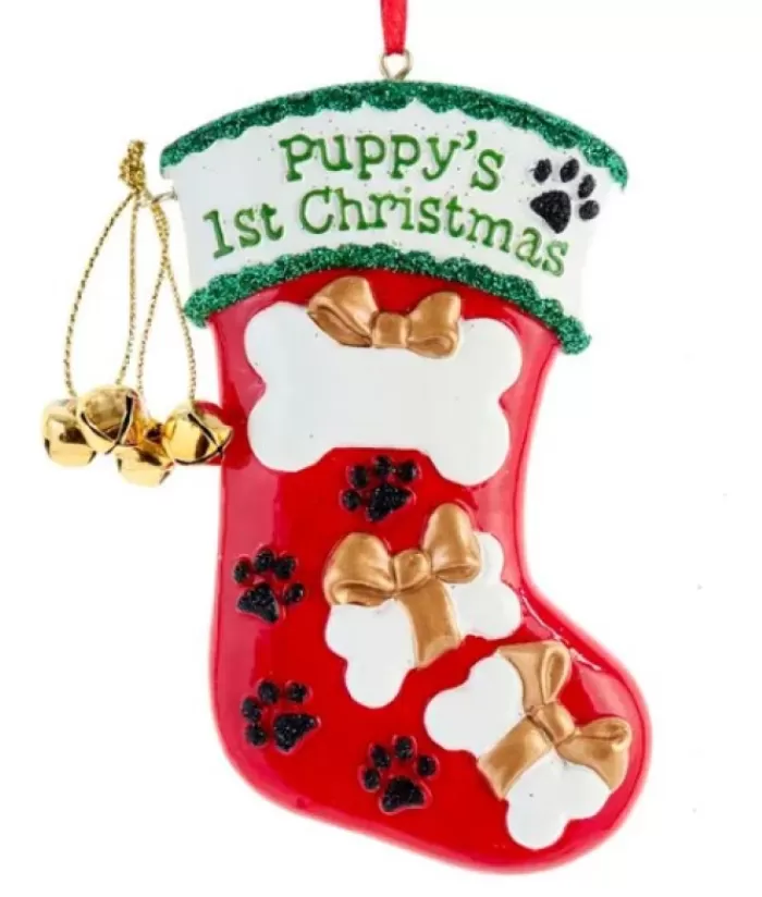 Boutique de Noël Chiens*Personalisable Tree Ornament, Made Of Resin, Puppy`S First Christmas