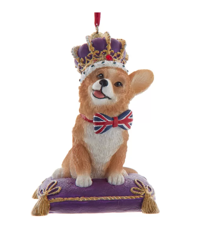 Boutique de Noël Chiens*Tree Ornament, The Queen'S Corgi On A Pillow.