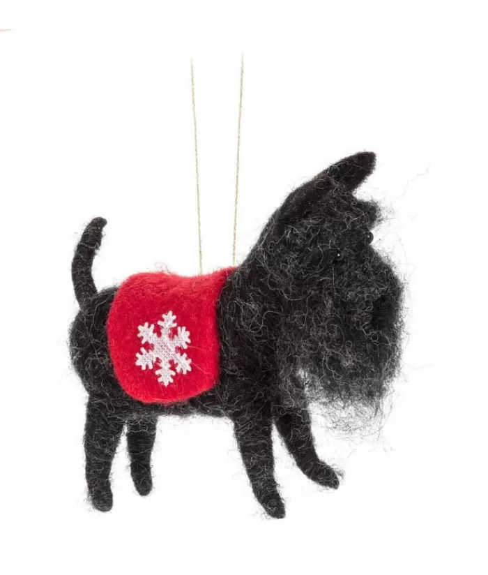 Boutique de Noël Chiens*Xmas Tree Ornament, Woolly Black Schanuzer With Red Coat
